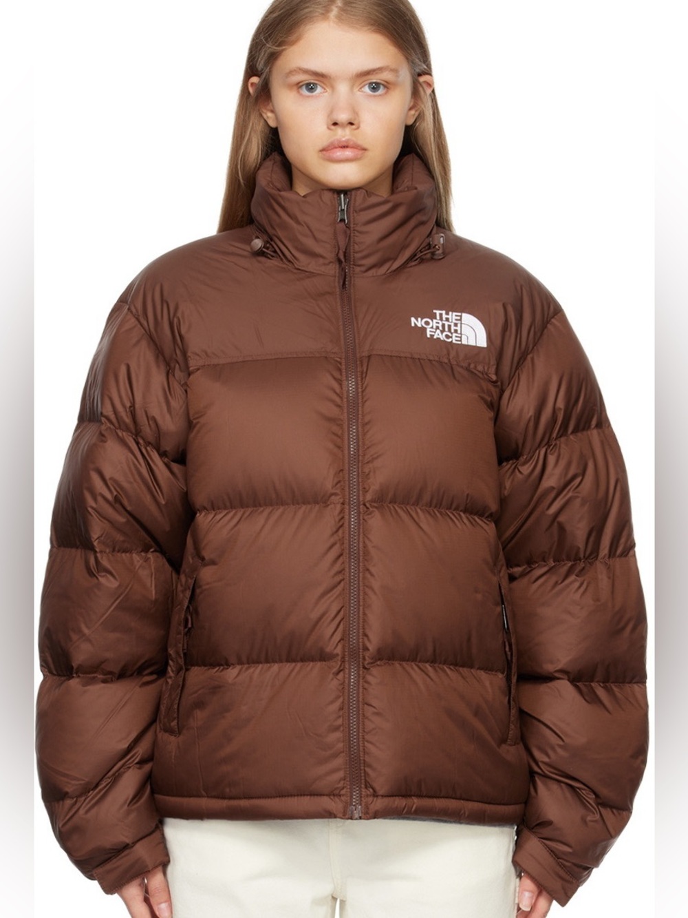 The North Face 700 crop puffer 1996 Retro Nuptse dark brown